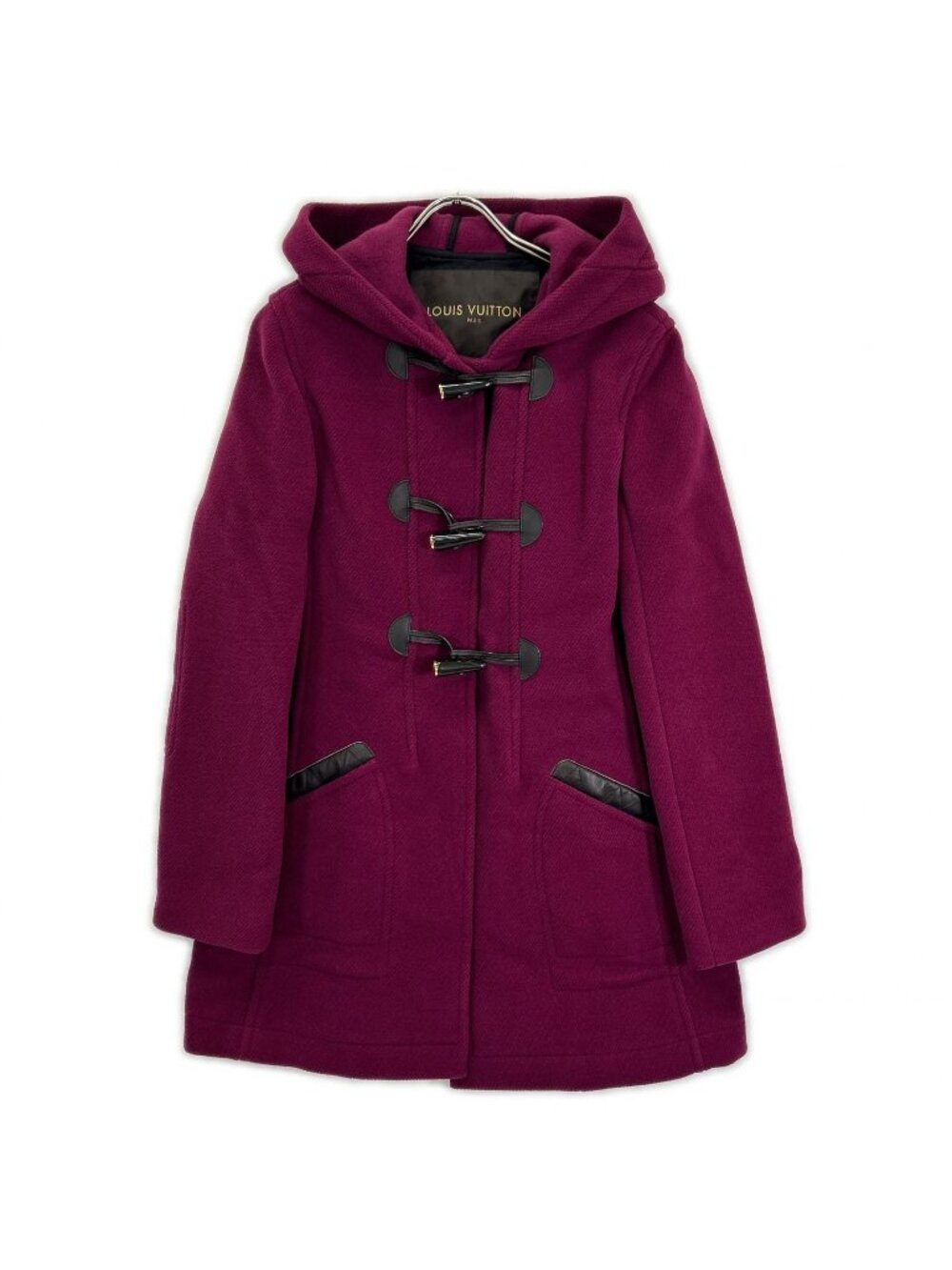 Louis Vuitton Purple Wool Duffle Coat Vintage